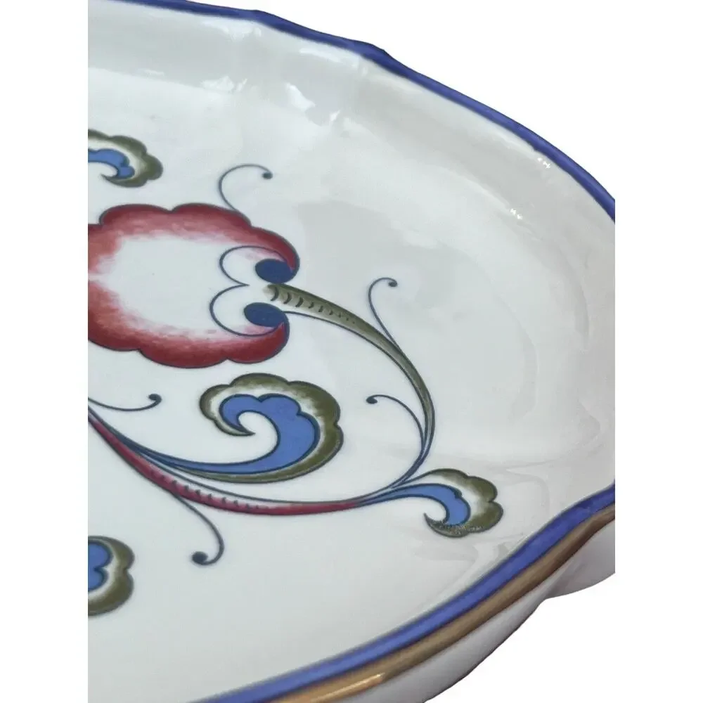 Italian Earthenware Floral Ceramic Glazed Handpainted Serving Dish Platter Italy